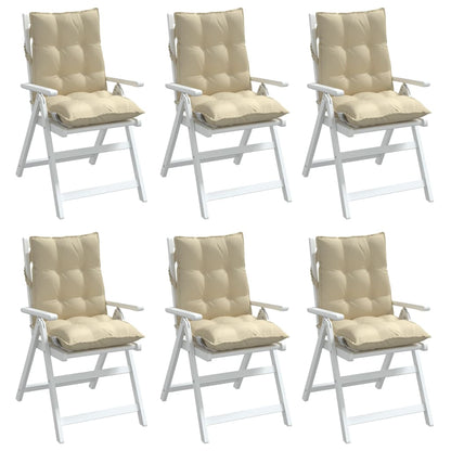 Cuscini per Sedia Schienale Basso 6 pz Beige in Tessuto Oxford | homemem39