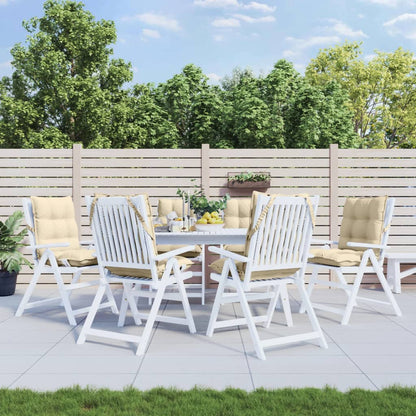 Cuscini per Sedia Schienale Basso 6 pz Beige in Tessuto Oxford | homemem39