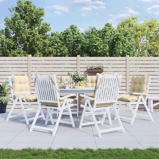 Cuscini per Sedia Schienale Basso 6 pz Beige in Tessuto Oxford | homemem39