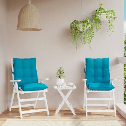Cuscini Sedia Schienale Basso 2 pz Azzurro in Tessuto Oxford | homemem39