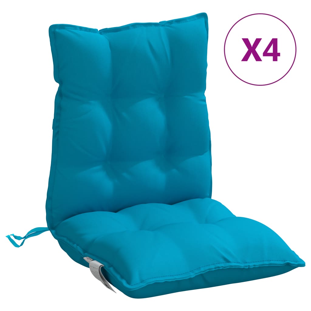Cuscini Sedia Schienale Basso 4 pz Azzurro in Tessuto Oxford | homemem39