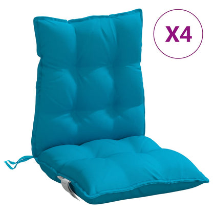 Cuscini Sedia Schienale Basso 4 pz Azzurro in Tessuto Oxford | homemem39