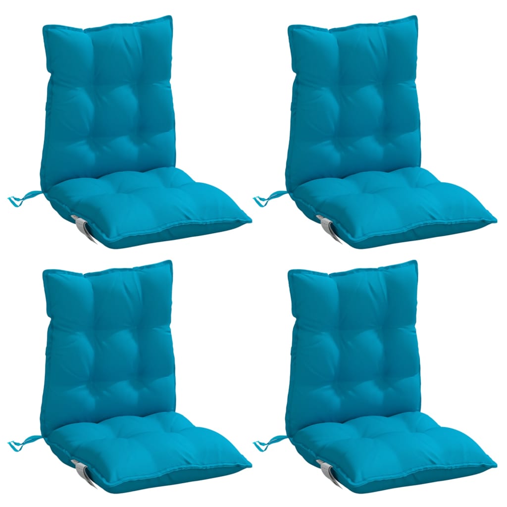 Cuscini Sedia Schienale Basso 4 pz Azzurro in Tessuto Oxford | homemem39