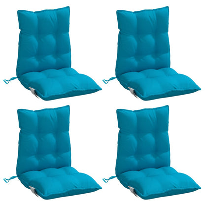 Cuscini Sedia Schienale Basso 4 pz Azzurro in Tessuto Oxford | homemem39