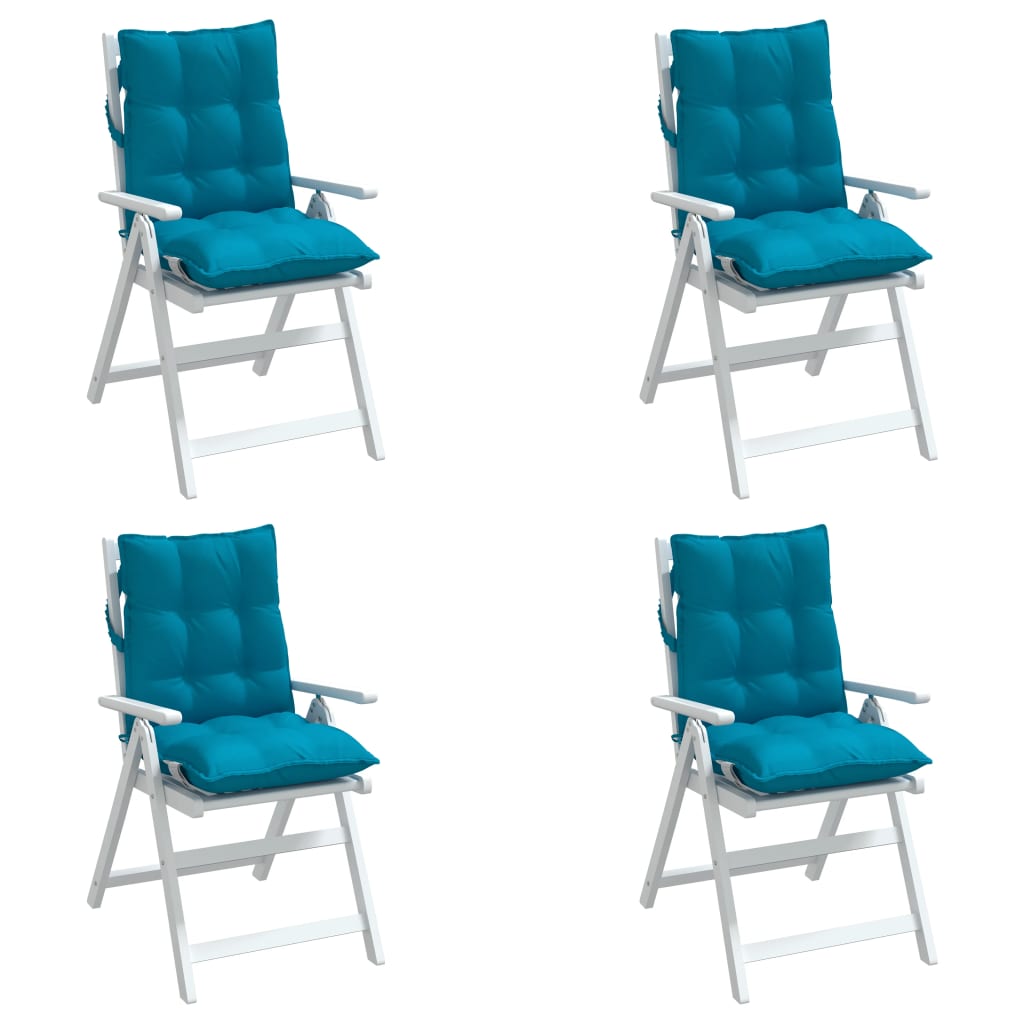 Cuscini Sedia Schienale Basso 4 pz Azzurro in Tessuto Oxford - homemem39