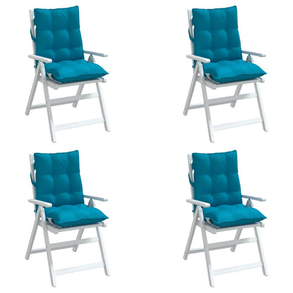 Cuscini Sedia Schienale Basso 4 pz Azzurro in Tessuto Oxford - homemem39