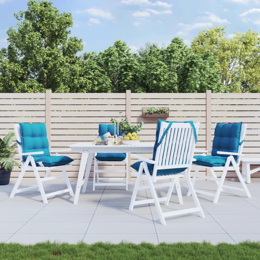 Cuscini Sedia Schienale Basso 4 pz Azzurro in Tessuto Oxford | homemem39