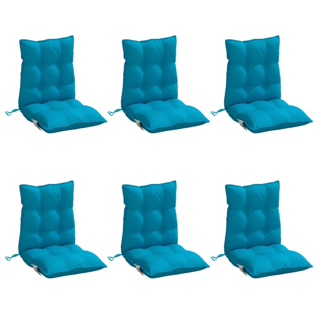 Cuscini Sedia Schienale Basso 6 pz Azzurro in Tessuto Oxford | homemem39