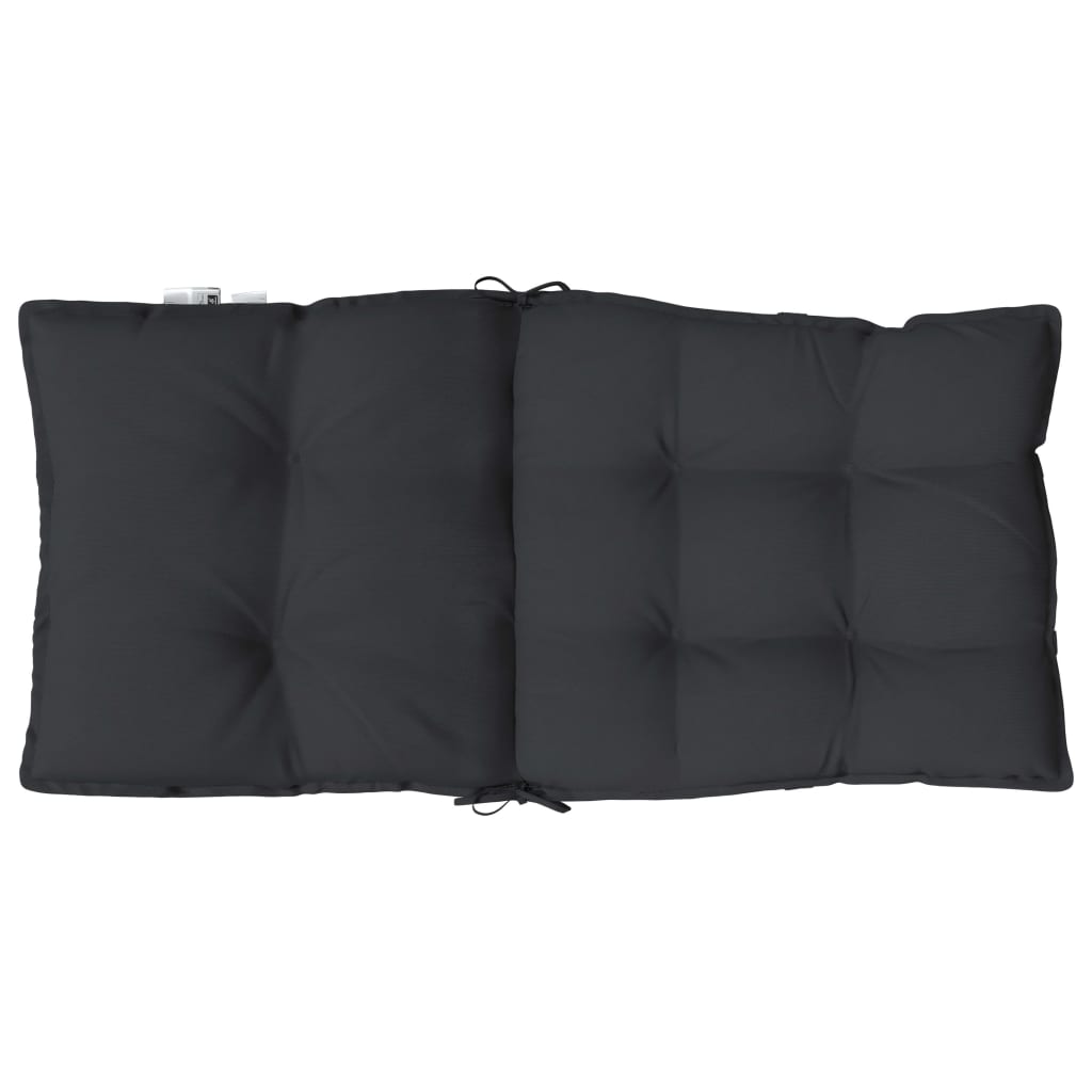 Low Back Chair Cushions 6 pcs Black in Oxford Fabric
