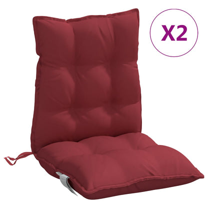 Cuscini per Sedia Schienale Basso 2pz Rosso Vino Tessuto Oxford | homemem39