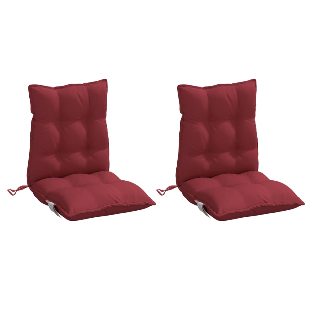 Cuscini per Sedia Schienale Basso 2pz Rosso Vino Tessuto Oxford | homemem39