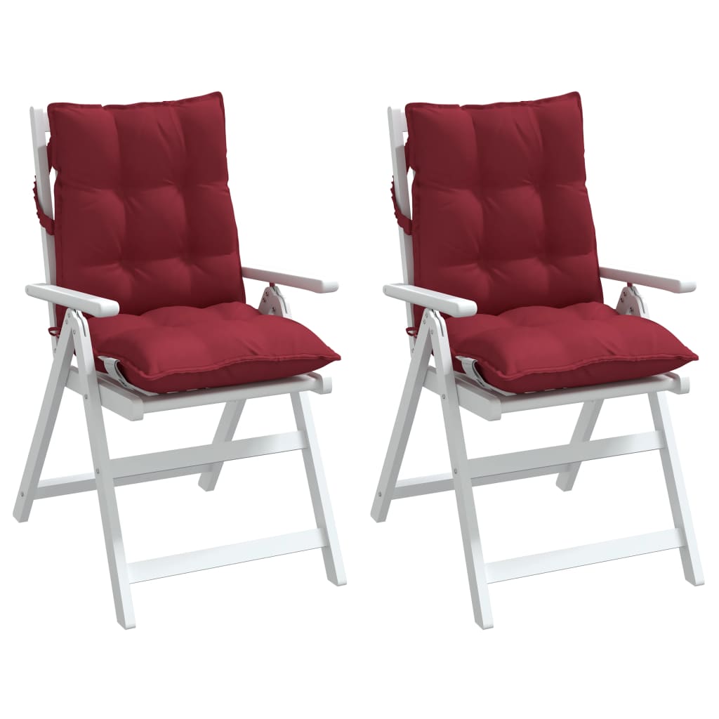 Cuscini per Sedia Schienale Basso 2pz Rosso Vino Tessuto Oxford | homemem39