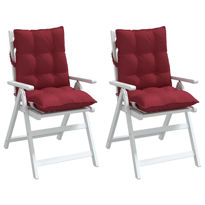 Cuscini per Sedia Schienale Basso 2pz Rosso Vino Tessuto Oxford | homemem39