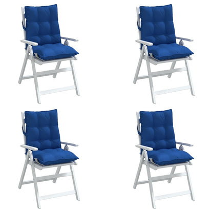 Cuscini Sedia con Schienale Basso 4 pz Blu Reale Tessuto Oxford | homemem39