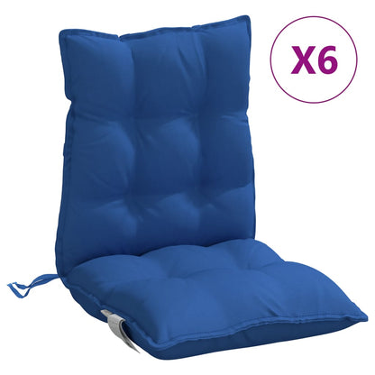 Cuscini Sedia con Schienale Basso 6 pz Blu Reale Tessuto Oxford - homemem39