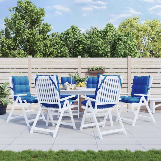 Cuscini Sedia con Schienale Basso 6 pz Blu Reale Tessuto Oxford - homemem39