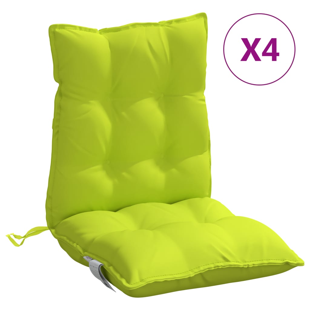Cuscini Sedia Schienale Basso 4 pz Verde Chiaro Tessuto Oxford | homemem39