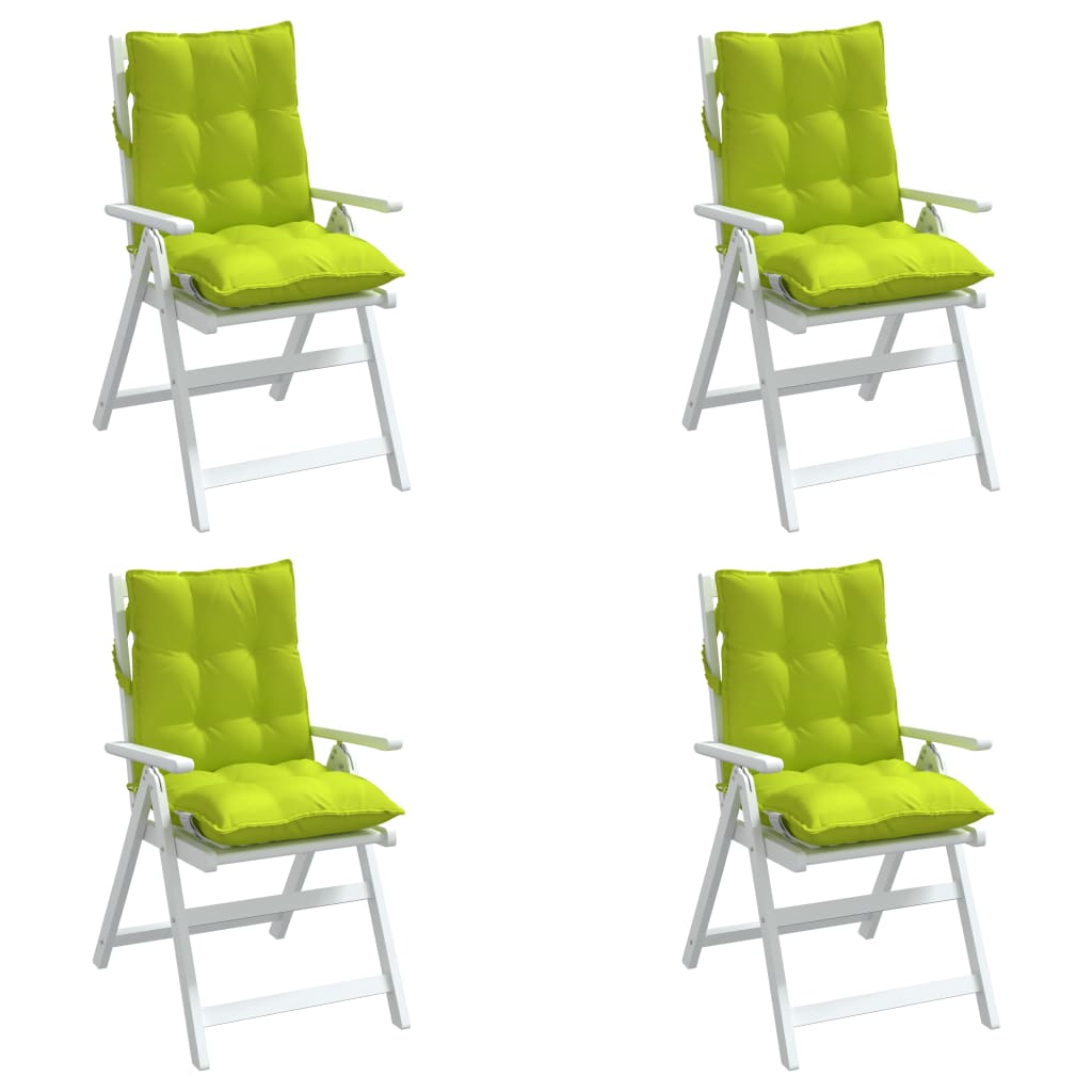 Cuscini Sedia Schienale Basso 4 pz Verde Chiaro Tessuto Oxford | homemem39