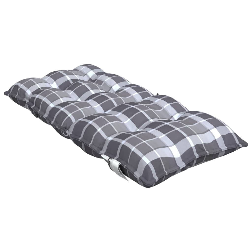 Cuscini Sedia Schienale Basso 2 pz Quadri Grigio Tessuto Oxford | homemem39
