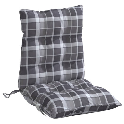 Cuscini Sedia Schienale Basso 4 pz Quadri Grigio Tessuto Oxford | homemem39