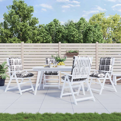 Cuscini Sedia Schienale Basso 4 pz Quadri Grigio Tessuto Oxford | homemem39
