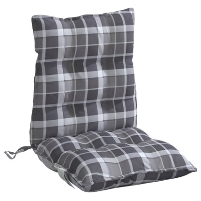 Cuscini Sedia Schienale Basso 6 pz Quadri Grigio Tessuto Oxford | homemem39