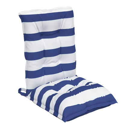 Cuscini Sedia Schienale Basso 6 pz a Righe Blu e Bianche Oxford