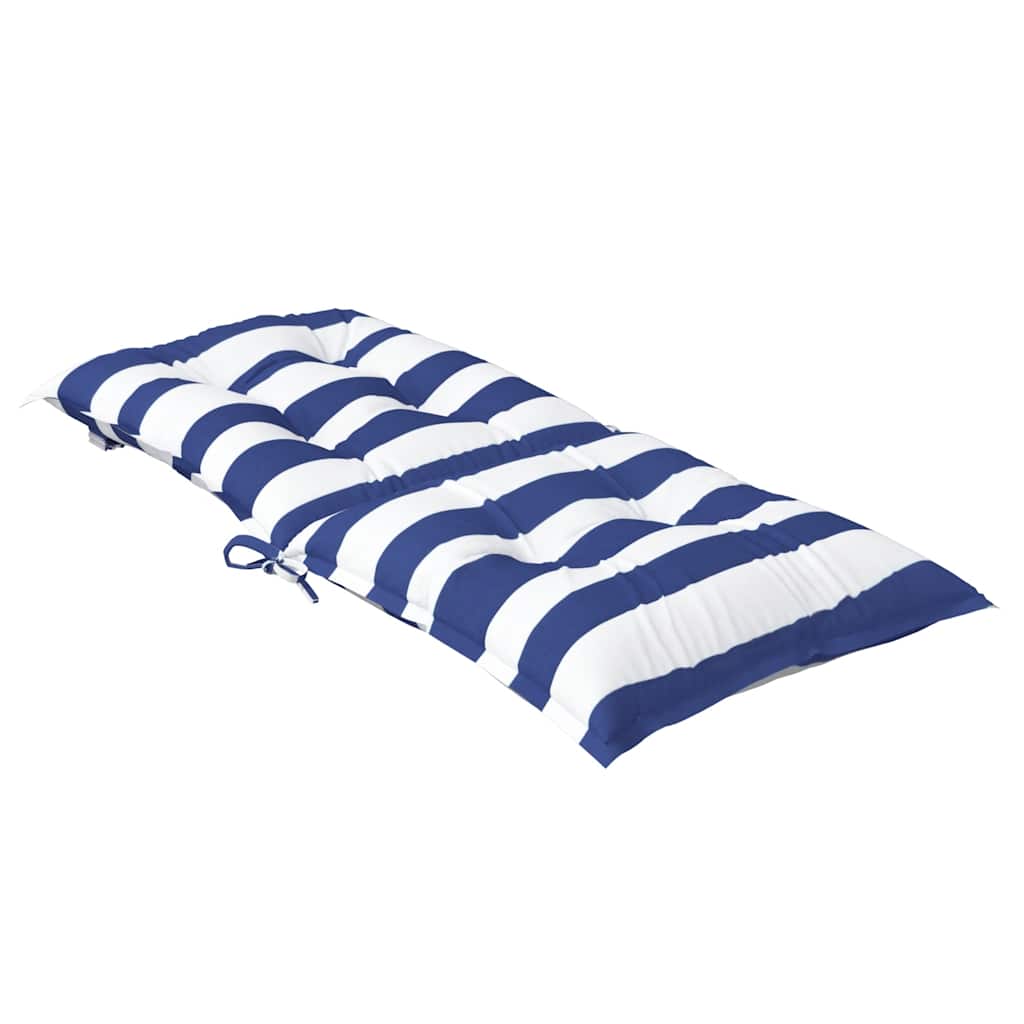 Cuscini Sedia Schienale Basso 6 pz a Righe Blu e Bianche Oxford | homemem39