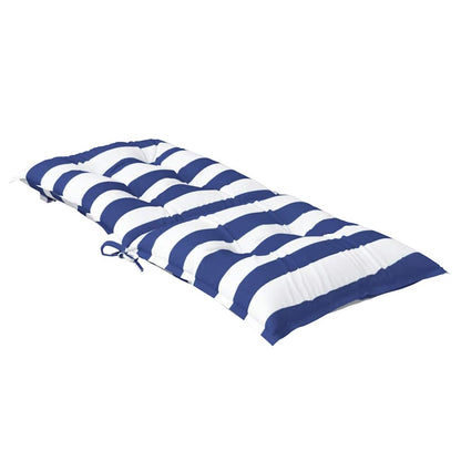 Cuscini Sedia Schienale Basso 6 pz a Righe Blu e Bianche Oxford