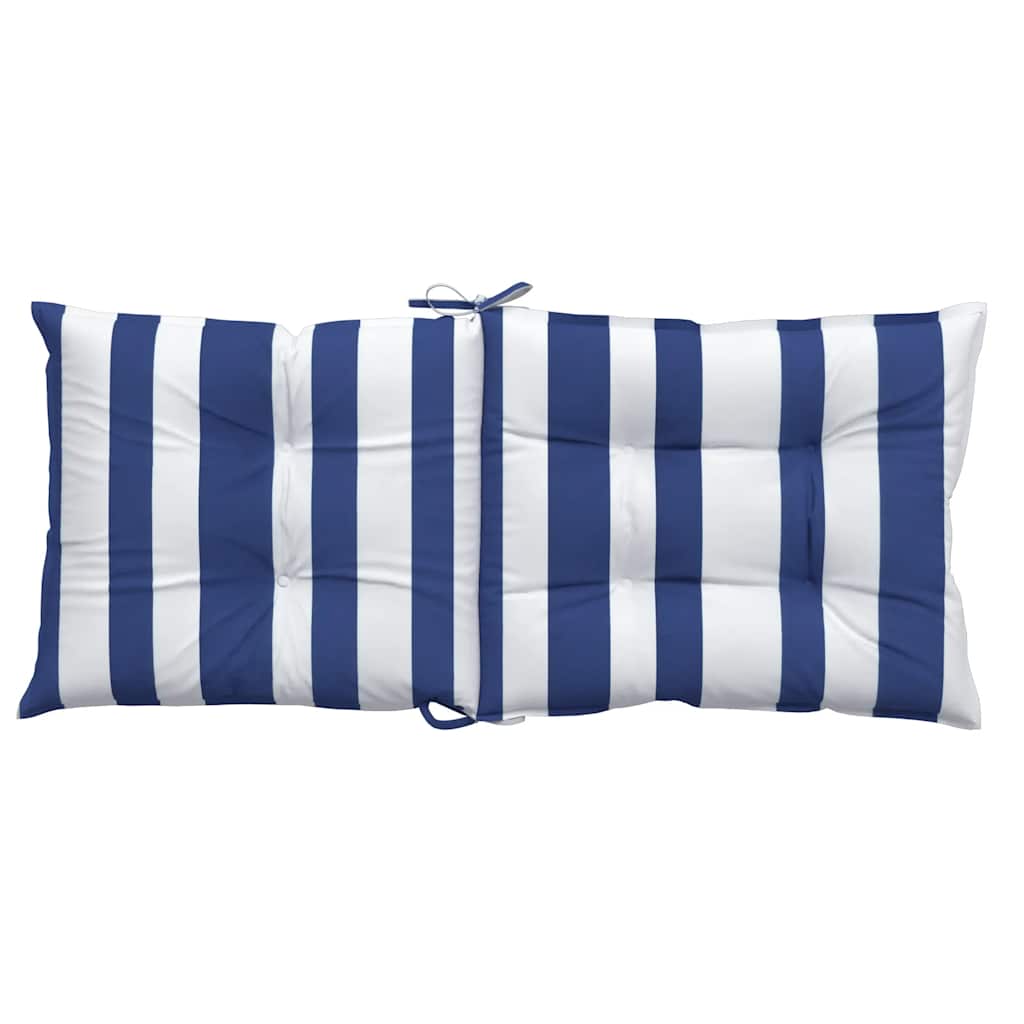 Cuscini Sedia Schienale Basso 6 pz a Righe Blu e Bianche Oxford | homemem39
