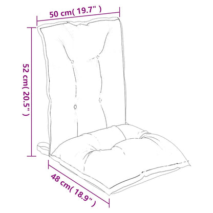 Cuscini Sedia Schienale Basso 6 pz a Righe Blu e Bianche Oxford