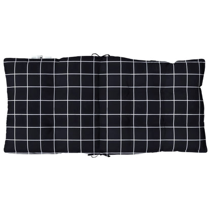 Cuscini Sedia Schienale Basso 6 pz Quadri Nero Tessuto Oxford | homemem39