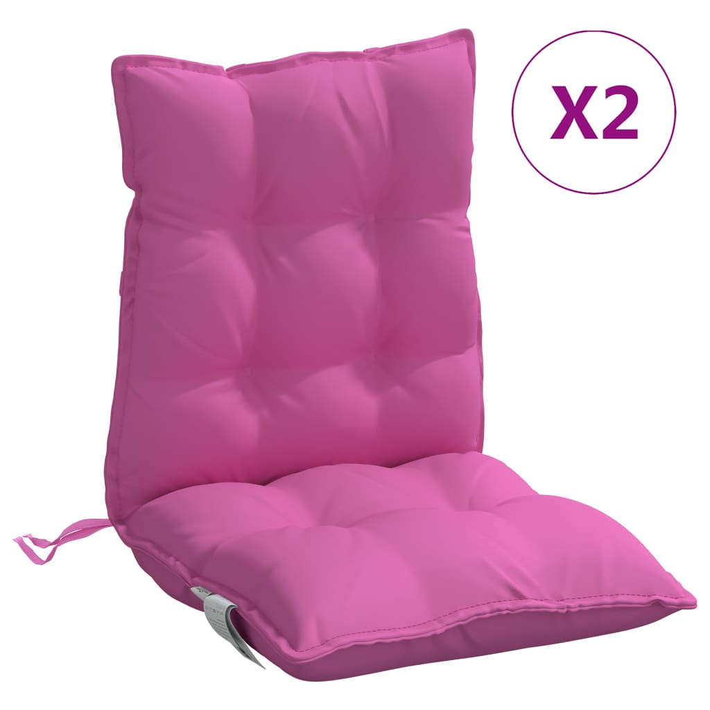 Cuscini per Sedia Schienale Basso 2 pz Rosa in Tessuto Oxford | homemem39