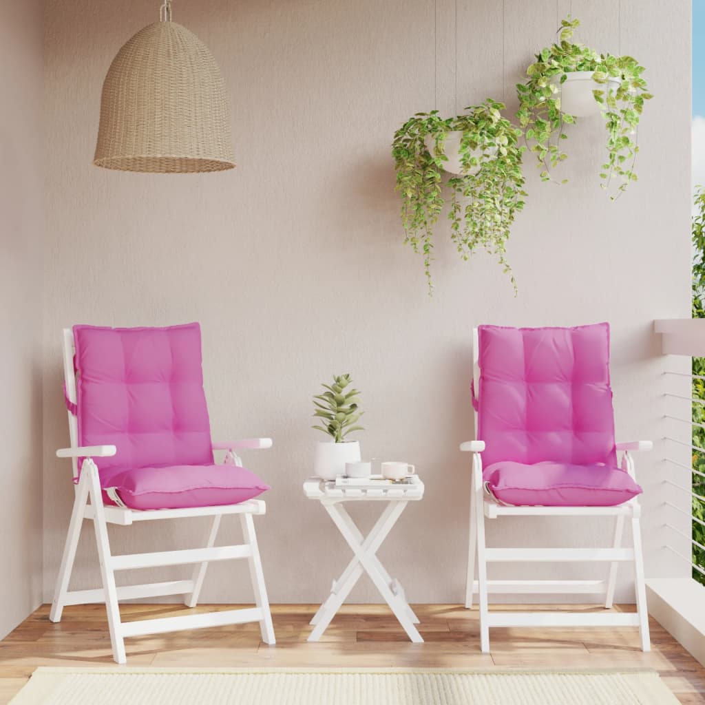 Cuscini per Sedia Schienale Basso 2 pz Rosa in Tessuto Oxford | homemem39