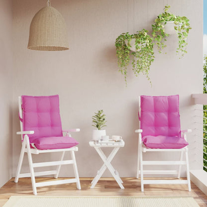 Cuscini per Sedia Schienale Basso 2 pz Rosa in Tessuto Oxford | homemem39