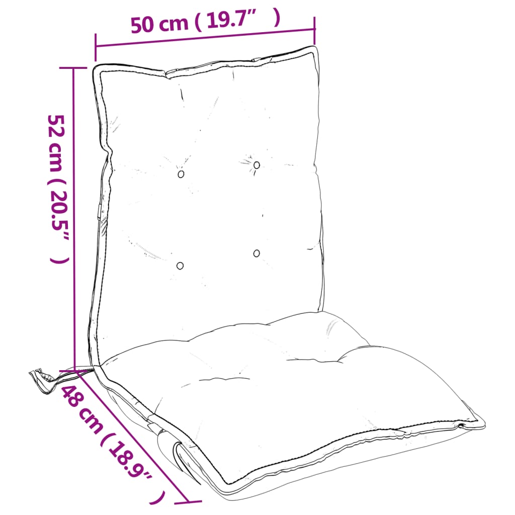 Cuscini Sedia Schienale Basso 4 pz Turchese in Tessuto Oxford - homemem39