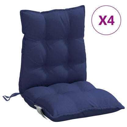 Cuscini Sedia Schienale Basso 4 pz Blu Marino in Tessuto Oxford | homemem39