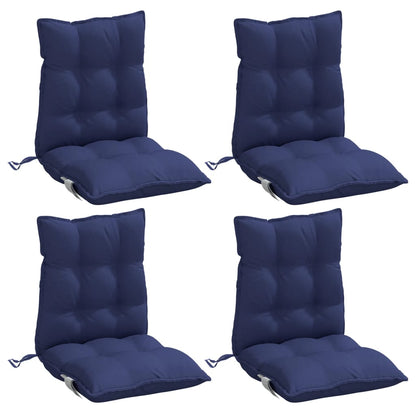 Cuscini Sedia Schienale Basso 4 pz Blu Marino in Tessuto Oxford | homemem39