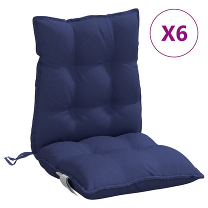 Cuscini Sedia Schienale Basso 6 pz Blu Marino in Tessuto Oxford | homemem39