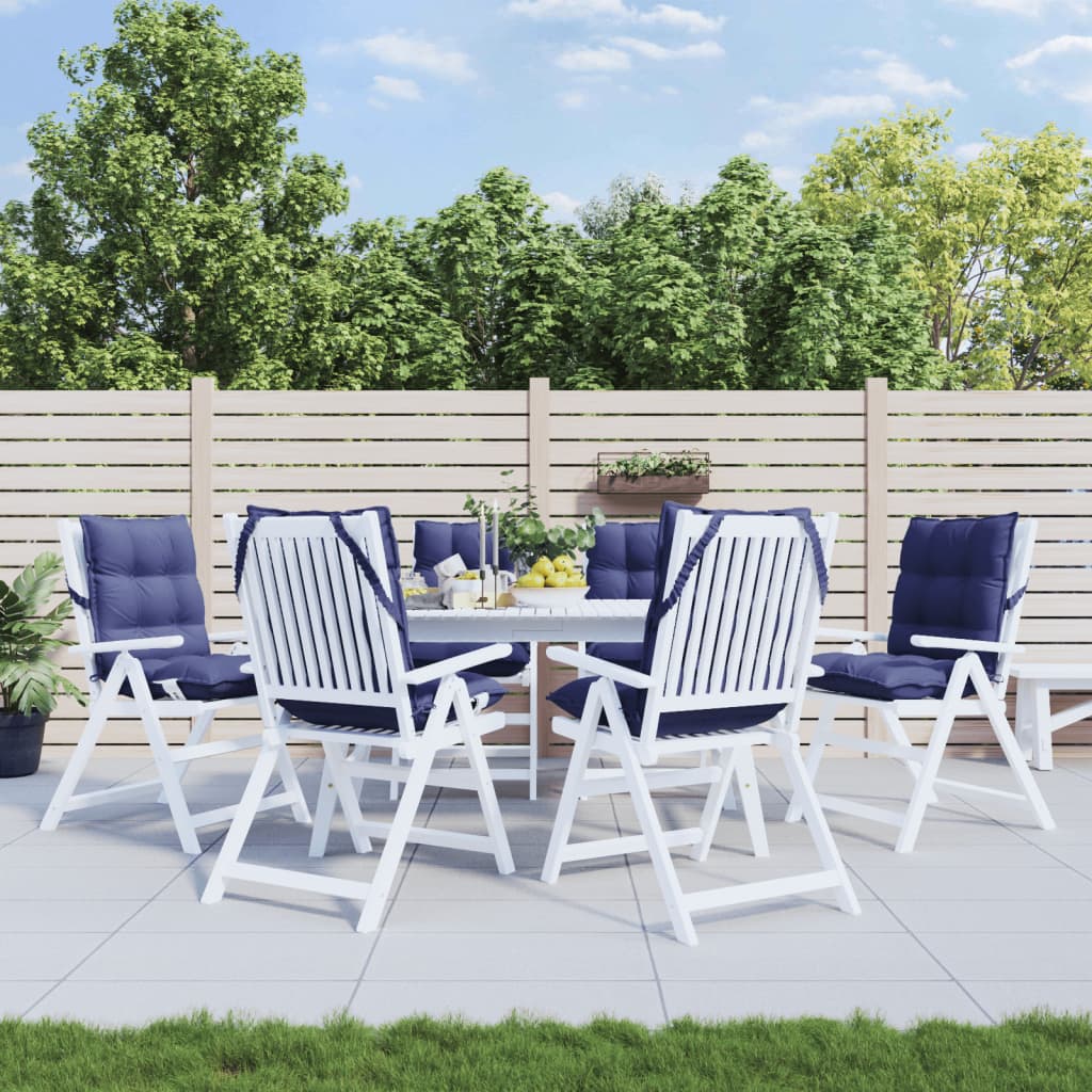 Cuscini Sedia Schienale Basso 6 pz Blu Marino in Tessuto Oxford | homemem39
