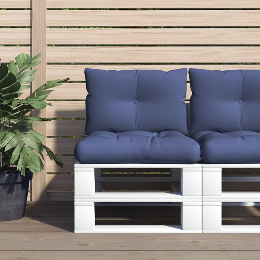 Set Cuscini per Pallet Blu Marino 60x38x13 cm in Tessuto - homemem39