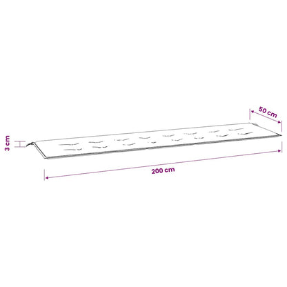Cuscino Panca da Giardino Blu Marino 200x50x3 cm Tessuto Oxford