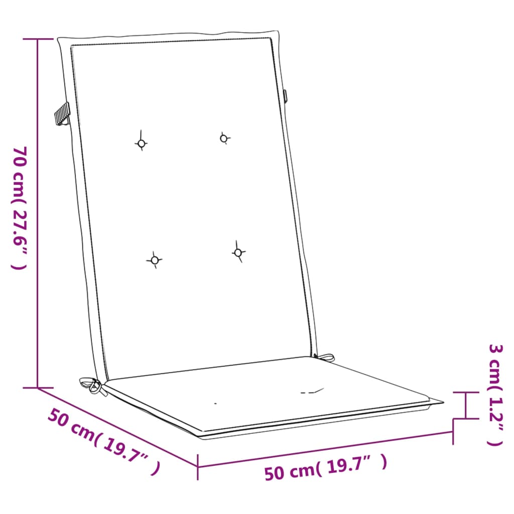 Cuscini Sedia con Schienale Alto 4 pz Blu Marino Tessuto - homemem39