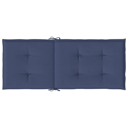 High Back Chair Cushions 6 pcs Navy Blue Fabric