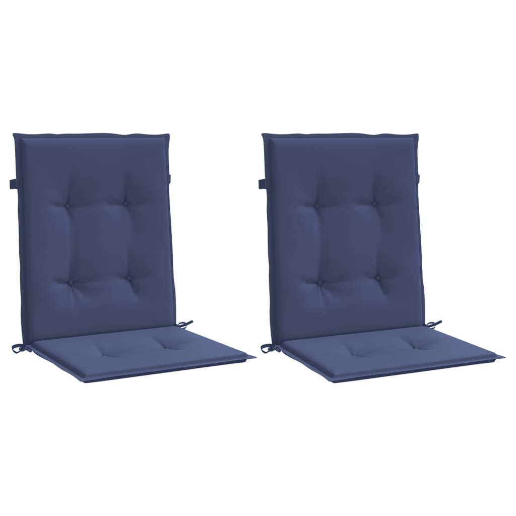 Cuscini Sedia Schienale Basso 2 pz Blu Marino in Tessuto | homemem39