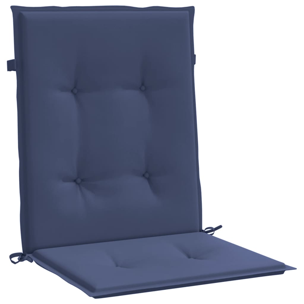 Cuscini Sedia Schienale Basso 2 pz Blu Marino in Tessuto | homemem39