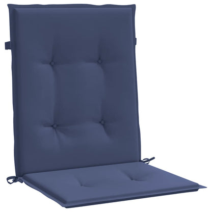 Low Back Chair Cushions 2 pcs Navy Blue Fabric