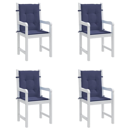 Cuscini Sedia Schienale Basso 4 pz Blu Marino in Tessuto | homemem39