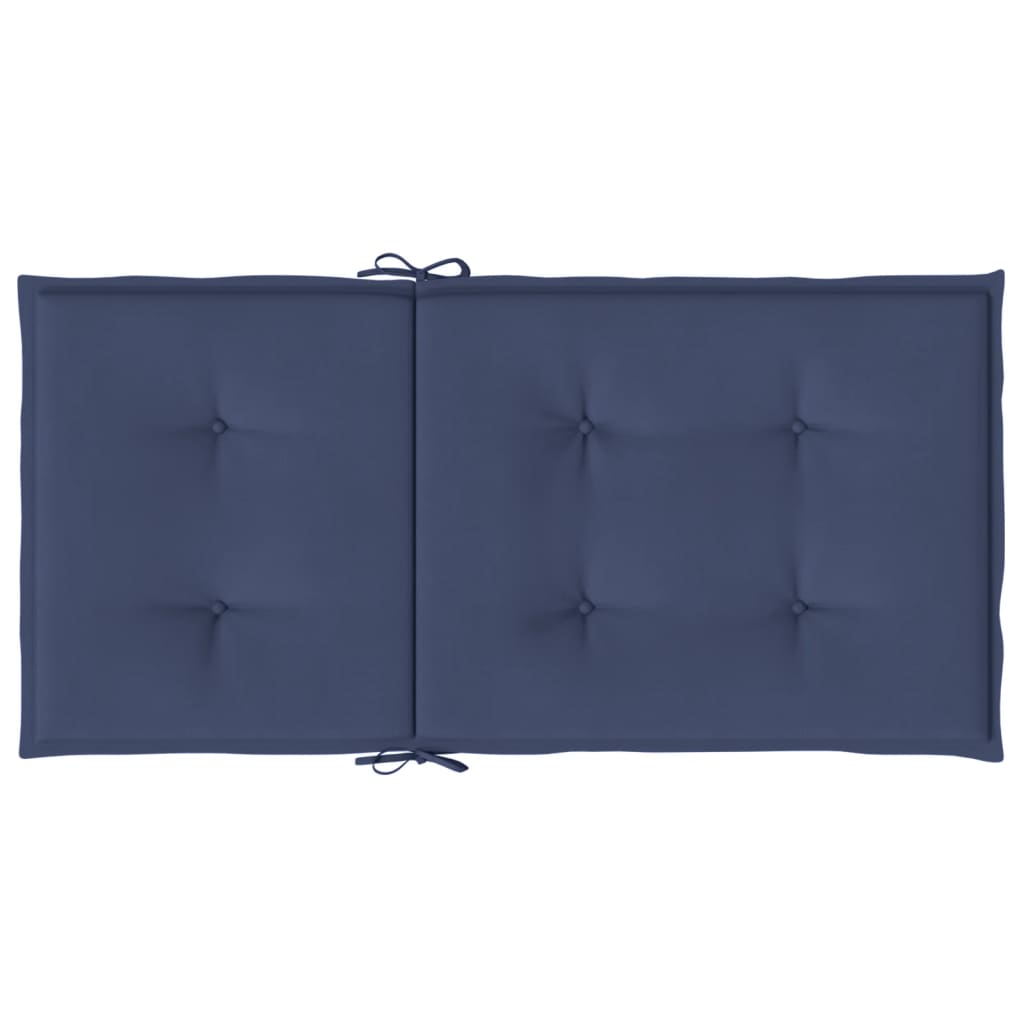 Low Back Chair Cushions 4 pcs Navy Blue Fabric