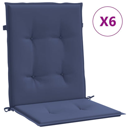 Cuscini Sedia Schienale Basso 6 pz Blu Marino in Tessuto | homemem39